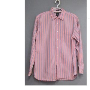 GAP Classic Fit Pink & Blue Striped Shirt Size L